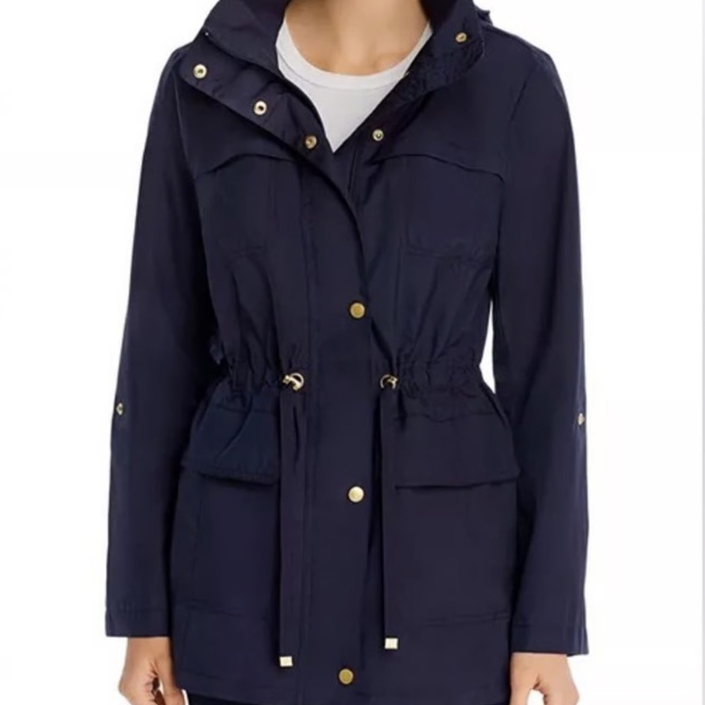 Cole Haan Navy Utility Jacket with Gold Accents
